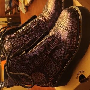 Dr. Martens Iridescent Purple Combat Boots